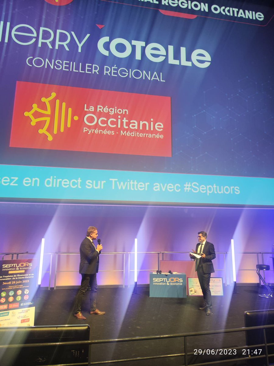 ThierryCotelle's tweet image. Au nom de @CaroleDelga remise prix spécial  @Occitanie à Georges GALEA Pdt  STEEL Électronique prouvant que l’industrie en général et spatiale en particulier est possible dans nos territoires notamment en #comminges merci à @ladepechedumidi pour l’organisation de ces #septuors.