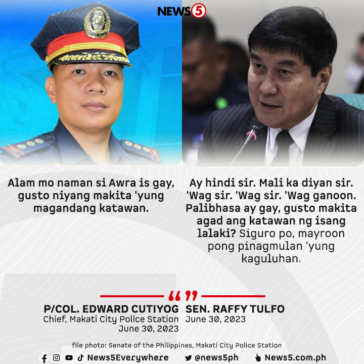 News5PH's tweet photo. 'WAG GANOON.'

Umani ng batikos ang pahayag ng hepe ng Makati City Police Station na si P/Col. Edward Cutiyog kaugnay sa pag-aresto sa TV host na si Awra Briguela sa Makati City. #News5 https://t.co/R2NHwHwscA