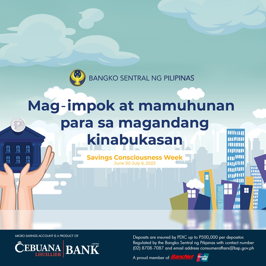 cebuanabank's tweet photo. Ka-Cebuana, makibahagi sa pagdiriwang ng #SavingsConsciousnessWeek!📷📷

Simulan ang pag-iimpok ngayon at pangalagaan ang iyong kinabukasan! 📷📷

#KaCebuanaTaraNa #TagumpaySaPinansyal #MagandangKinabukasan https://t.co/UX3IYv3pYH