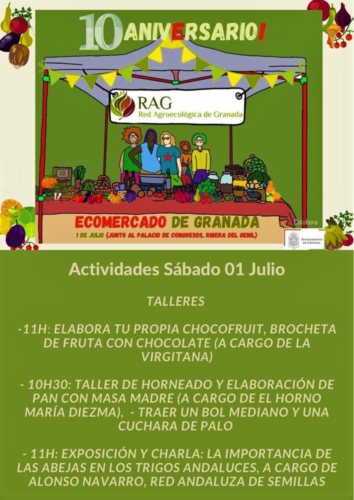 Mañana sábado nuestro décimo aniversario!! Aquí van varias de nuestras actividades y por cierto, sortearemos 2 cestas de productos ecológicos.