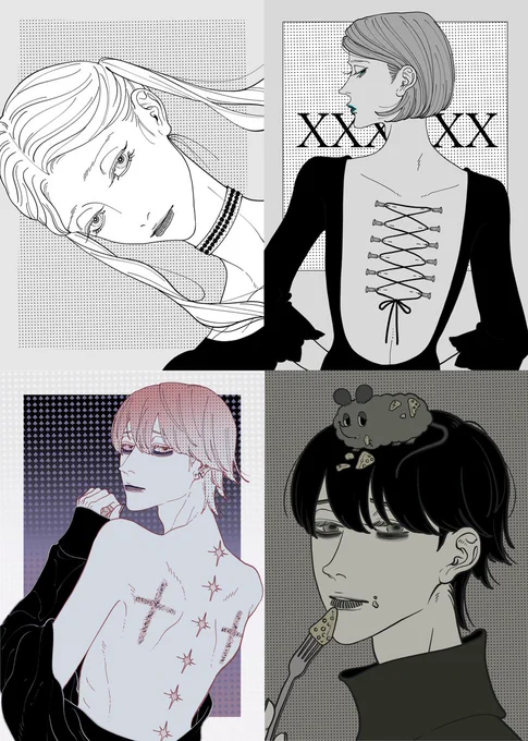 #社会人絵描き相互フォロー大会03 
今月描いた絵でイチマツさんのタグ企画に参加させていただきます༼⍨༽✒︎ドット祭。RT♡お邪魔します 