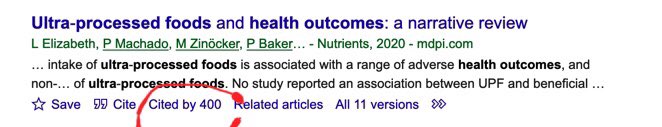 Three years ago today our review on ultra processed food &amp; health outcomes was published. Pleased it was so well received has now been cited 400 times. Thanks to my mentors and fellow authors. 

<a href="/MarkLawrence_Oz/">Mark Lawrence</a> <a href="/PhilBakerNZ/">Phillip Baker</a> <a href="/MaritKolby/">Marit Kolby</a> @ppmachado_
mdpi.com/2072-6643/12/7…