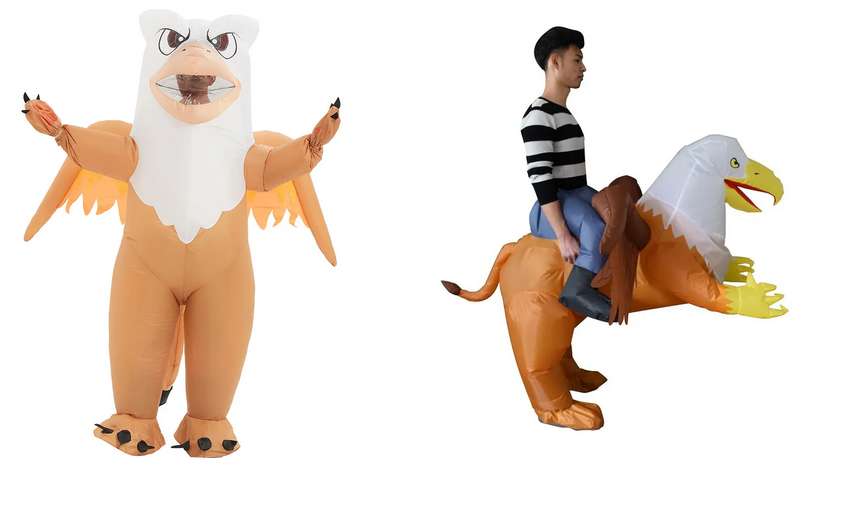I got two silly inflatable Griffin costumes; One "Fullsuit"(That does fit me surprisingly!) and Griffin Rider(I was going to try to modify but I can't see myself going to events tbh). 

Tried on once just been in a box/ bag since.

Anyone in UK want both for 75 squid?