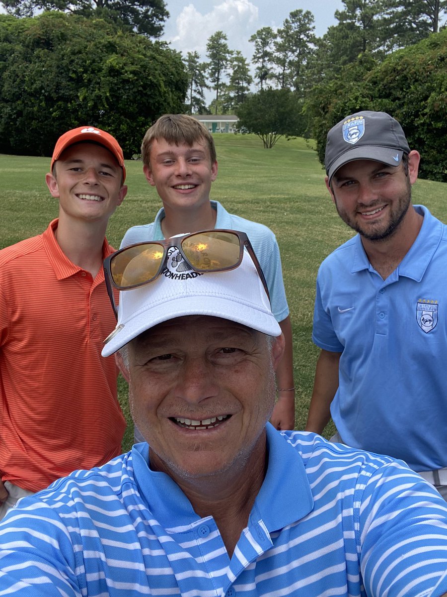4 studs just doing what we do a competitive round on the links.  Young guns took the old birds today.