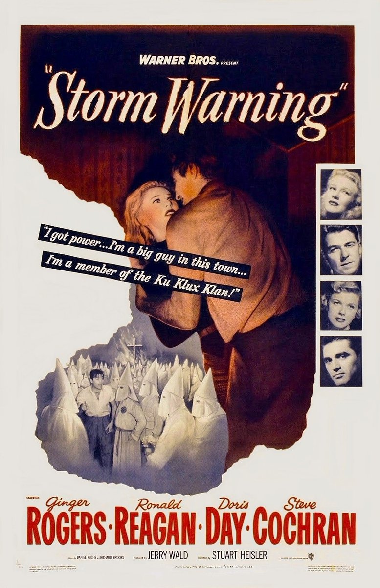 TCMComingUp's tweet photo. #ComingUpOnTCM
STORM WARNING (1951) #GingerRogers #RonaldReagan #DorisDay #SteveCochran
Dir.: #StuartHeisler 2:30 AM PT
A woman visiting her sister discovers that her brother-in-law is a murderous Klansman.
1h 33m | Film Noir | TV-14
#TCM #SaveTCM https://t.co/FPLmJvwcZs
