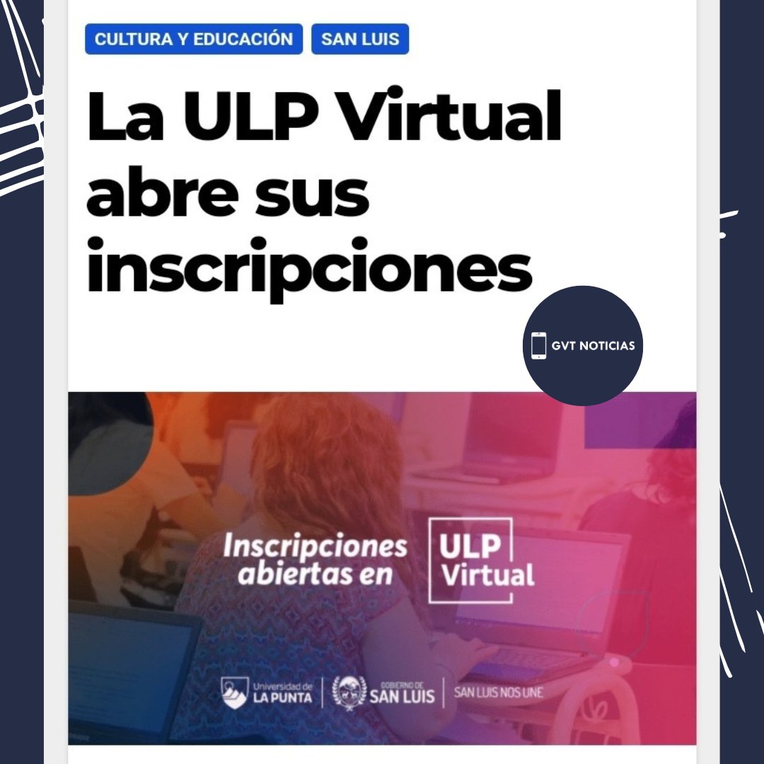 GVTNoticias's tweet photo. EDUCACION. La #ULPVirtual abre las #inscripciones con nuevas propuestas educativas. Se trata de las tecnicaturas en Comunicación y Medios y en Publicidad. Además, se sumaron tres especializaciones en enfermería.
https://t.co/FsNcUxxGYO https://t.co/mAzFo83BIA
