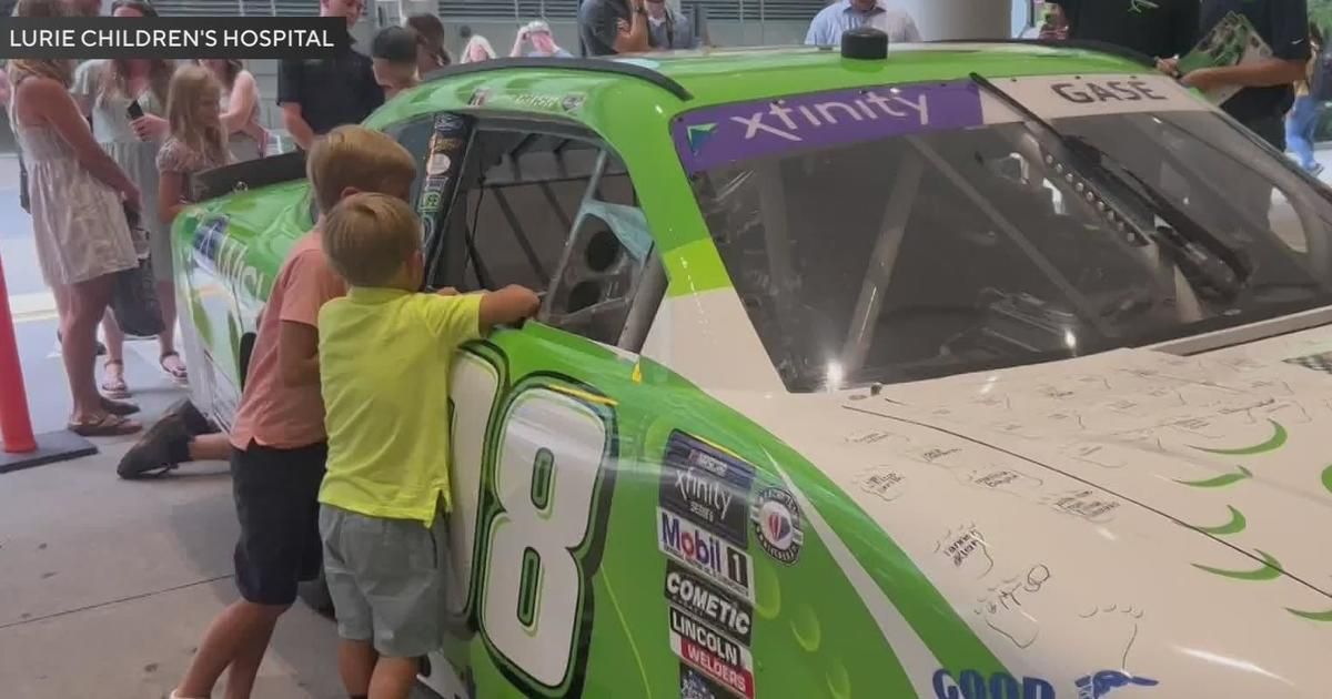 NASCAR star Joey Gase makes pit stop at Lurie Children's Hospital cbsnews.com/chicago/news/n…