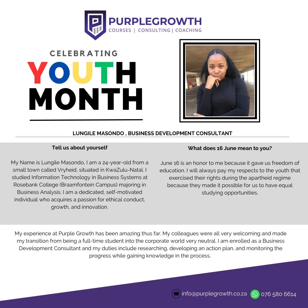 PurpleGrowth's tweet photo. "Be the Change you want to see in the World."

PurpleGrowth is playing its part in driving Youth economic inclusion. One of many ways for us has been our internal internship programme. 

Partner us in creating skills development opportunities for #Youth #JobReadiness https://t.co/Bn53fFWN6x