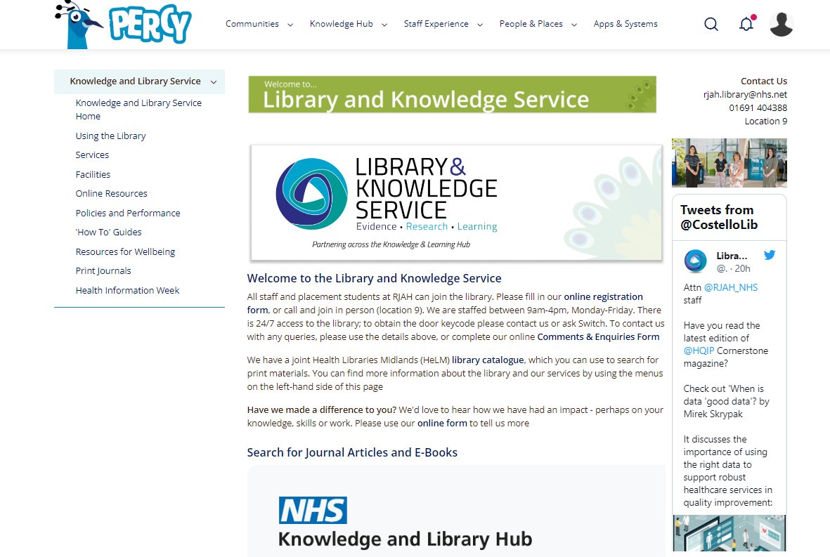 CostelloLib's tweet photo. Attn @RJAH_NHS staff &amp; placement students

Have you visited the RJAH Knowledge &amp; Library Service's intranet pages?  

All our services and resources are listed and include 'how-to guides' and video guides: 
https://t.co/xtdDaP2j5s

Check it out today! https://t.co/qC0uyW9cjb