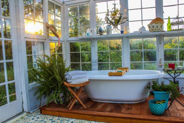 Un invernadero convertido en baño...