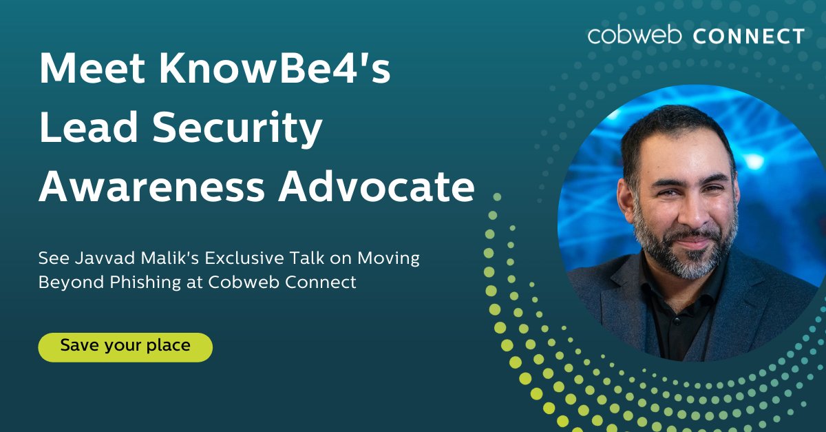 Completing our Cyber Security line-up for Cyber Security @ The Etihad: @J4vv4d , Lead Security Awareness Advocate at <a href="/KnowBe4/">KnowBe4</a>. Javvad brings an exceptional level of expertise &amp; accomplishments to our agenda. 💡

Sign up: lnkd.in/gjT2wNpT

#CobwebConnect #SecurityAwareness