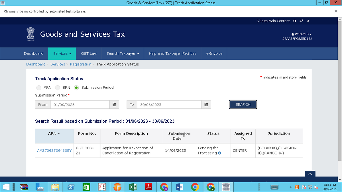 VivekSh09967171's tweet photo. AA270623064608Y GST revocation was applied  but pending for order from last Many days request you to kindly process earliest.
@Infosys_GSTN @GST_Council @nsitharaman @cbic_india https://t.co/iwXdGTy585