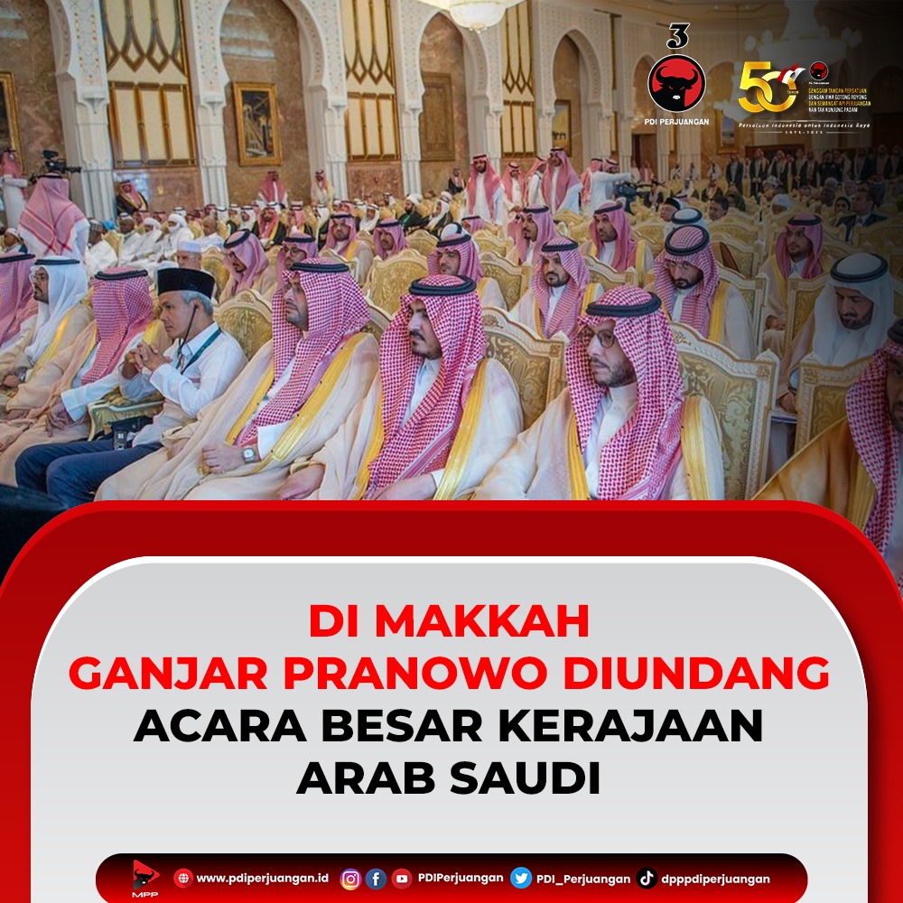 Di Makkah, Ganjar Pranowo Diundang Acara Besar Kerajaan Arab Saudi

Dalam acara yang besar ini, Ganjar Pranowo menjadi tamu kehormatan Kerajaan Arab Saudi. Di hadapan para pemimpin, tokoh agama, dan jajaran petinggi yang terhormat Ganjar Pranowo duduk bersama.

Kehadiran Ganjar