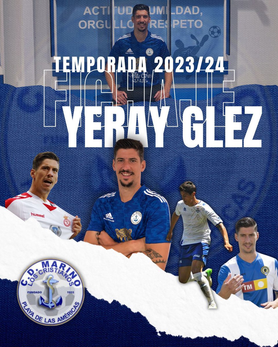 CDMarinoOficial's tweet photo. 📃  ¡OFICIAL!
Nueva incorporación🖋 
@Yeray6Glez formará parte de la plantilla del er equipo para la temporada 2O23/24
Centrocampista formado en la Cantera del @CDTOficial
Un fichaje 🔝para el proyecto 2023/2024. 
¡Bienvenido Yeray!
#VamosMarino 
#Marinogo
#MarinoAcademy https://t.co/kttP5K7q6J
