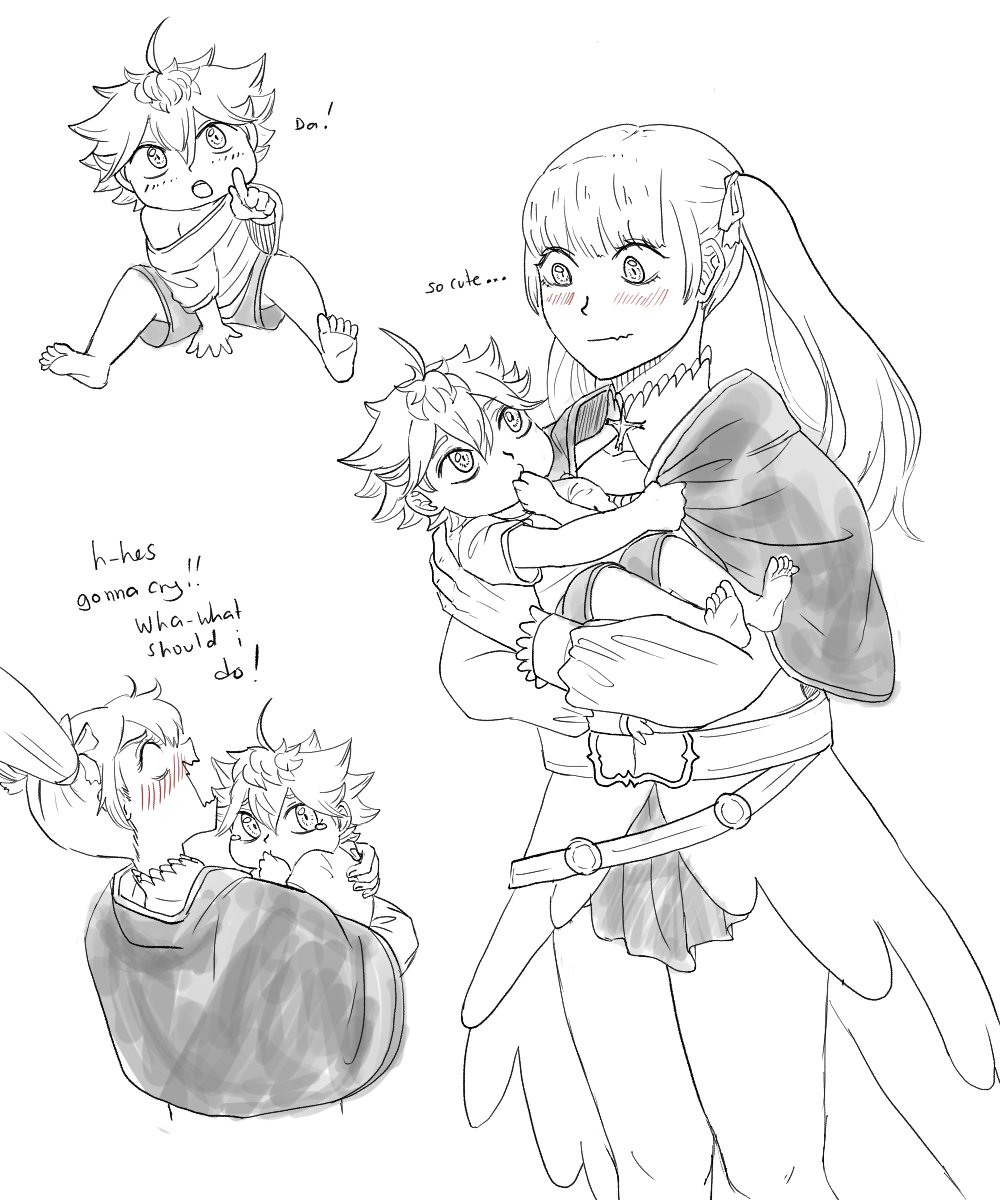 Noelle is left to take care of little Asta while finral is away on a mission with Yami. Coz not all in the base is eligible to keep Asta alive, it was supposed to be Gauche but he declined for the sake of Marie.