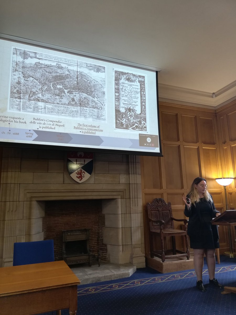 FilolMSC's tweet photo. Second day of the #USTC23.
In the second panel of the day @LauraIncolling2 delivers an excellent paper on the rivalry between two publishers in 16th-century Naples. https://t.co/WJob04Ymwe