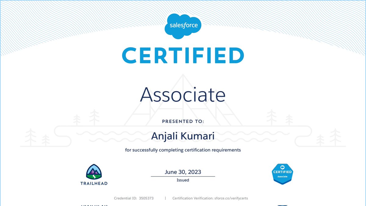 I am glad to inform you all that I am finally a Certified Salesforce Associate The blogs of Dinesh Yadav sir was very useful to me while reading for this Examination Special thanks to Ravi Prakash Gupta Sir and Rajnish Kumar for guiding and Supporting Me