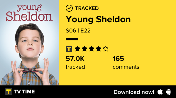 I've just watched episode S06 | E22 of Young Sheldon! tvtime.com/r/2S9hD #tvtime