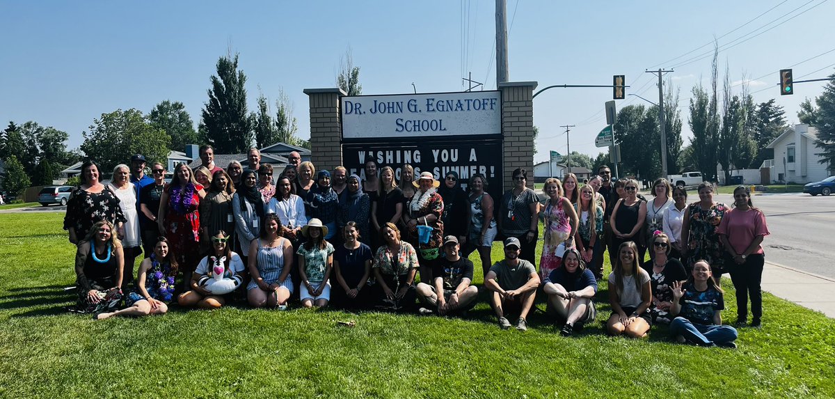 Thank you to the 2022-2023 <a href="/EgnatoffSchool/">Egnatoff School</a> staff for an amazing year!  Your kindness, dedication to students, and collaboration makes our school so special 🍏 #simplythebest #spslearn <a href="/StoonPubSchools/">Saskatoon Public Schools</a>