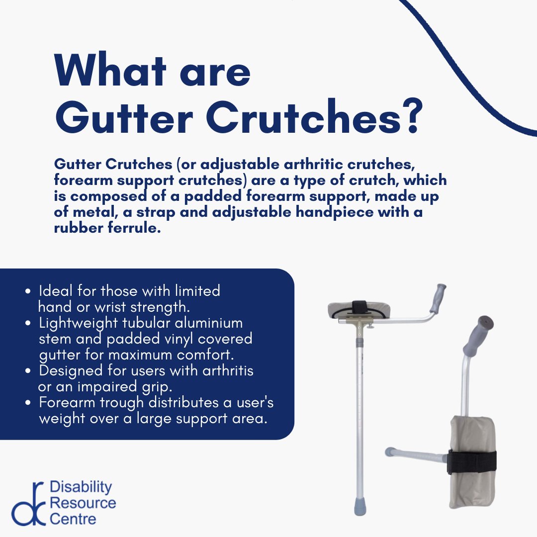 DisabilityCtr's tweet image. If you have limited hand or wrist strength, Gutter Crutches can provide greater support than traditional crutches can. These are also ideal for individuals with arthritis or those with an impaired grip.

They are available in our showroom for £55!

#mobilityequipment
