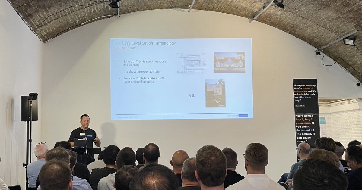 rickjdon's tweet image. Great talk from ⁦@jedelman8⁩ at todays #NetDevOpsDays. Solid points about SoT and also the importance of understanding your workflow before looking into tools. Good stuff 👍 #networkautomation