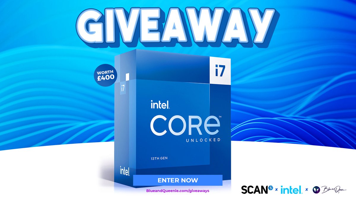 QueenieandBlue's tweet photo. ⚡ Win an Intel 13th Gen 13700K CPU ⚡

Kick start your new PC upgrade and enter for a chance to win @IntelUK's stunning 13th Gen 13700K 5.4GHz Turbo worth £400! #ad

🔹Follow @QueenieandBlue 
🔹Follow @ScanComputers 
🔹Tag A Friend
🔸Enter at https://t.co/DZiGqQK6au https://t.co/h0RyY4q1kl