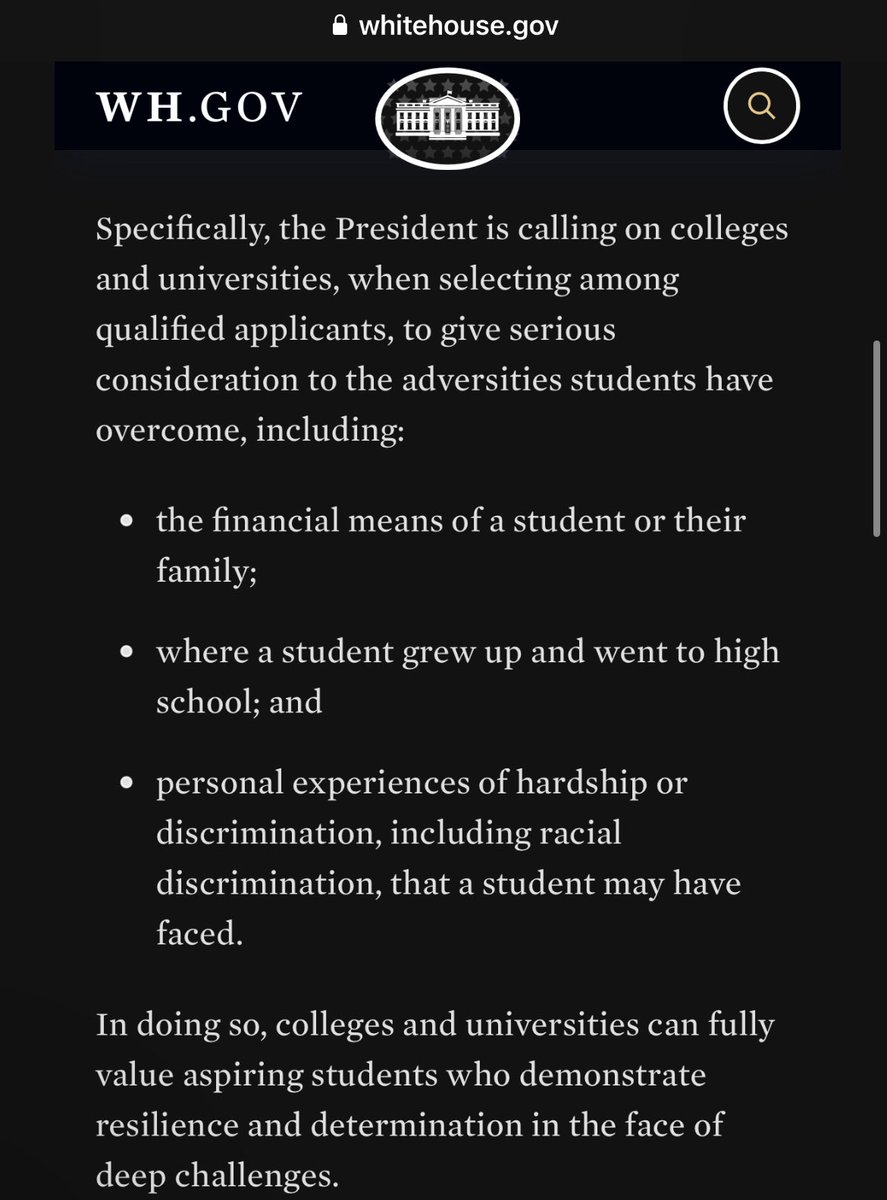 Aya__Marie's tweet photo. I would love to talk to someone from the Biden-Harris administration @usedgov about why encouraging colleges and universities to “give serious consideration to the adversities students have overcome” places an unfair burden on Black students to perform racial trauma in essays. https://t.co/7U95DlPaBa