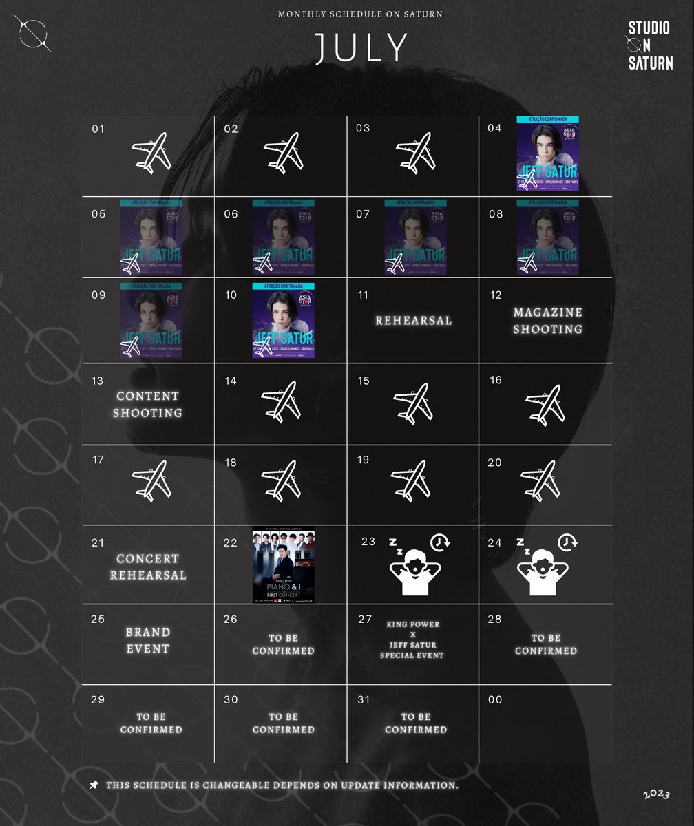 🗓️Monthly Schedule on Saturn - July 2023 - **This schedule is changeable depends on update information. #jeffsatur