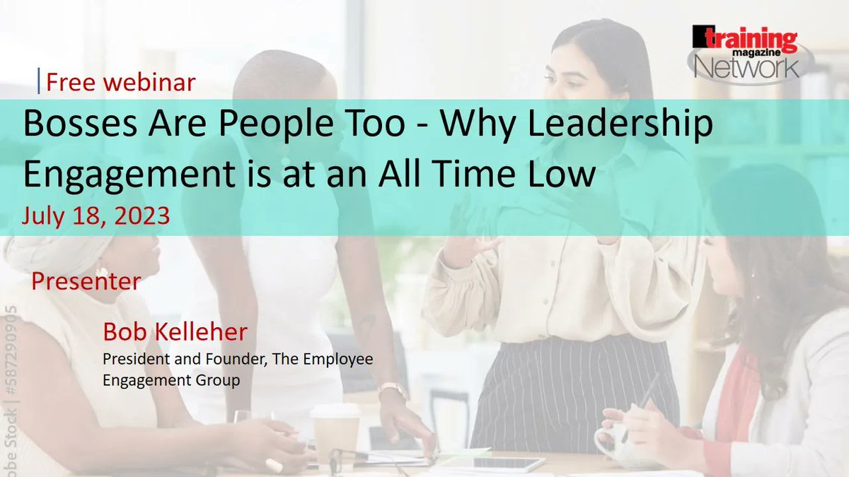 FREE WEBINAR: #Bosses Are People Too - Why #Leadership #Engagement is at an All Time Low REGISTRATION LINK: buff.ly/3NmNUih <a href="/BobKelleher/">Bob Kelleher</a> #sales #marketing #salesandmarketing #salestraining #LeadershipDevelopment