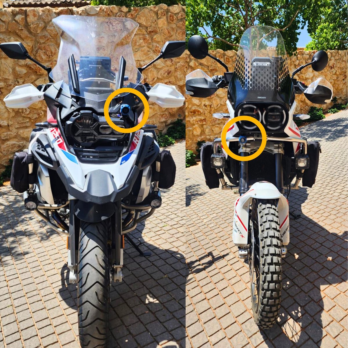 ride_vision's tweet photo. Two beasts, the DUCATI Desert X and BMW R 1250GS, are now ready for limitless adventures, equipped with our Ride Vision safety system! 🏍️🚀🌍
#RideVision #ducatidesertX #BMW https://t.co/RslTeWECNJ