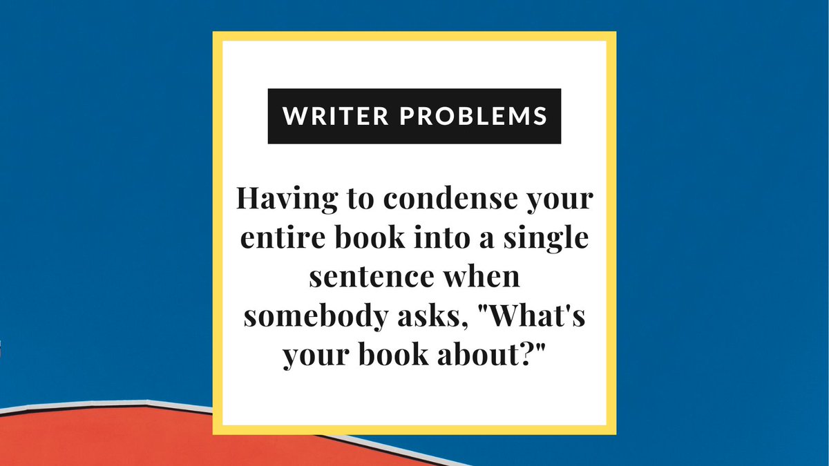 Somebody asks "What is your book about?" and you somehow have to summarise the plot, sub-plots, world, and the characters and their arcs. 😭
#writerproblems #writingcommunity #writer