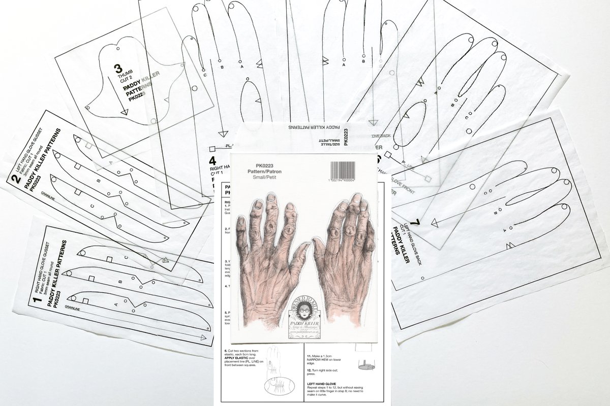 'Fits Like a Glove' by Paddy Killer. Paddy has arthritis everywhere - gloves do not fit her stiff and deformed hands, so she has drafted this pattern for imagined gloves, enabling someone to make some pairs for her. See this as part of 'Tailored' by the @62Group until 2nd July.