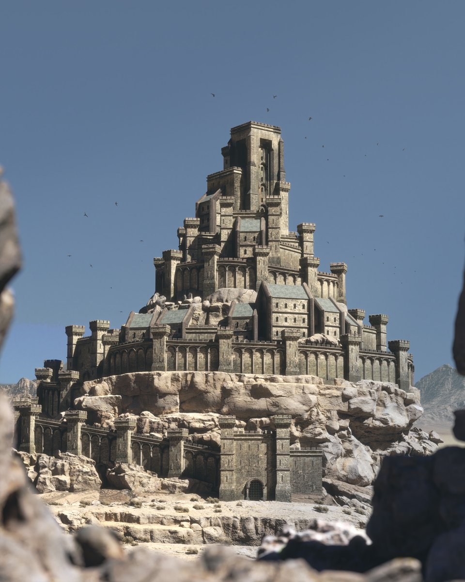 'Desert Fortress' by Karl Beiler blenderartists.org/t/desert-fortr… #b3d #blender3d #blenderart #blenderrender #blendercommunity