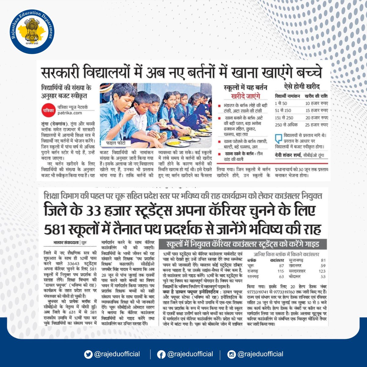 Dept of Education, Rajasthan tweet media
