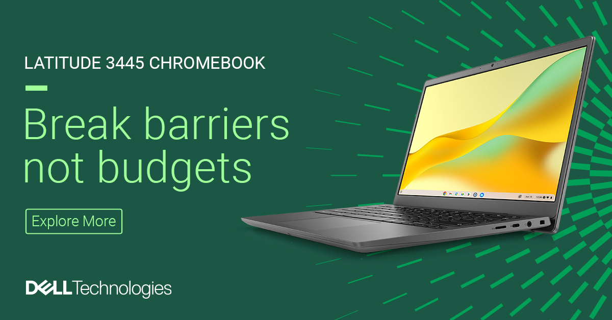 trailblazer_86's tweet photo. Productivity made real with a cloud-first device designed for every budget and every task. Latitude 3445 Chromebook.  
  Learn more
https://t.co/QDO8m7dql8 https://t.co/2KeCOhUxIk