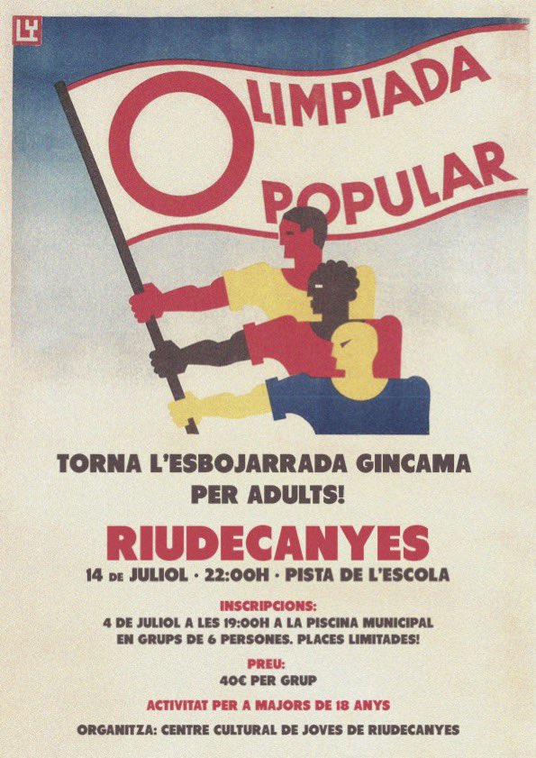 ccjoves's tweet photo. OLIMPÍADA POPULAR!🏅

Sí, ho heu llegit bé, torna l’esbojarrada gincama per adults que tant i tant ens heu demanat😜

Enguany, però, ve amb alguns canvis👇🏼 https://t.co/Fghg0QCSWZ