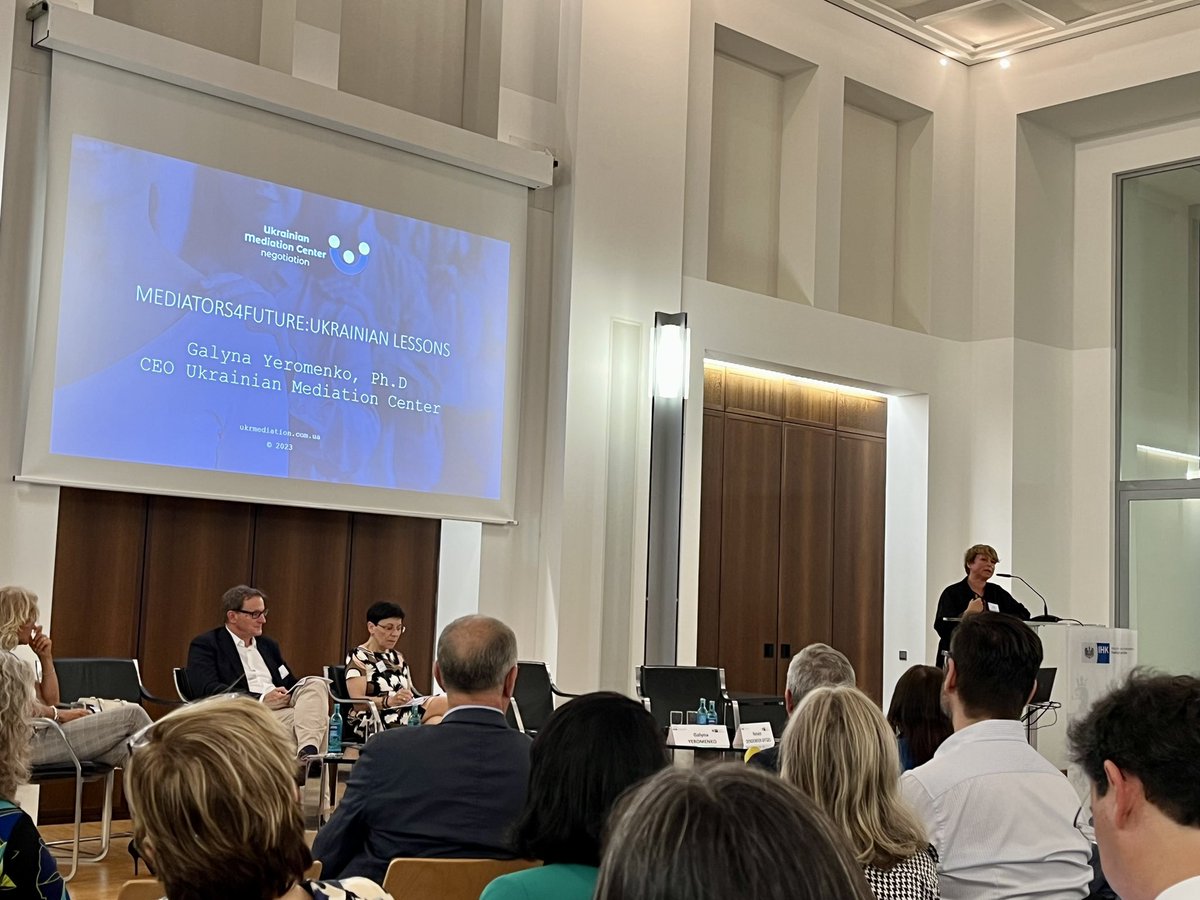 Great to hear Galyna Yeromenko talking about a Ukrainian Mediator’s perspective on the practicalities of Human Rights in #Mediation at the #UIAWFMC 31st meeting in Frankfurt.