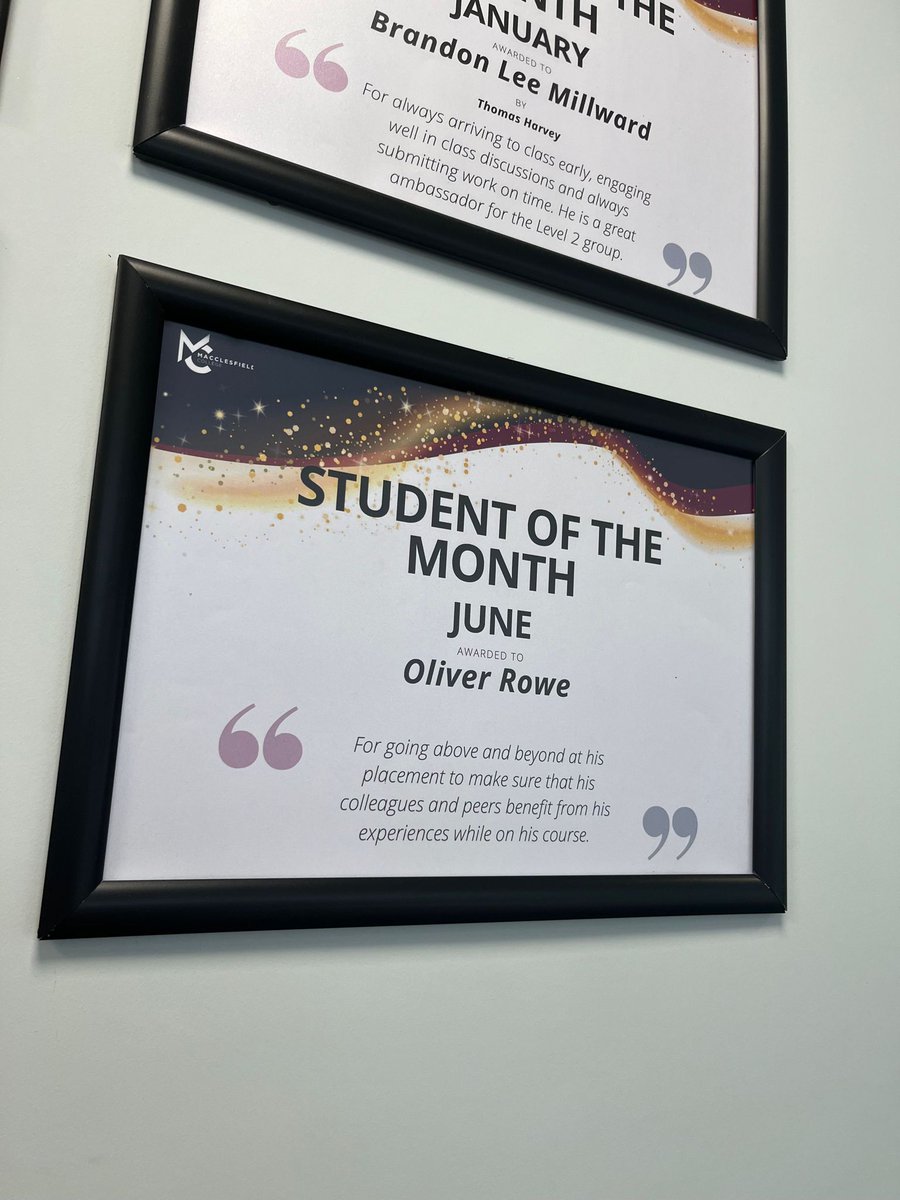 We’re celebrating here at the College!🤩 Well done to our student of the month for June Oliver Rowe who was nominated by his tutors for going above and beyond at his placement to make sure that his colleagues and peers benefit from his experiences while on his course. 🙌