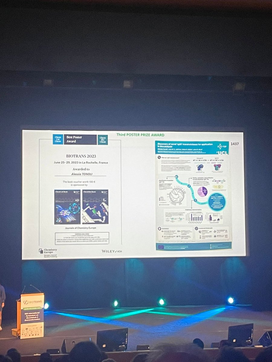 AlessiaTonoli's tweet photo. #Biotrans2023 in La Rochelle 🇫🇷 - what an amazing experience! Reconnected with familiar faces and made new connections in the field. Proud to share that I won a prize (joint third place) for my PhD research poster. Grateful for the opportunity and excited for what's to come! 👩🔬🔮 https://t.co/xCcPViOZjj