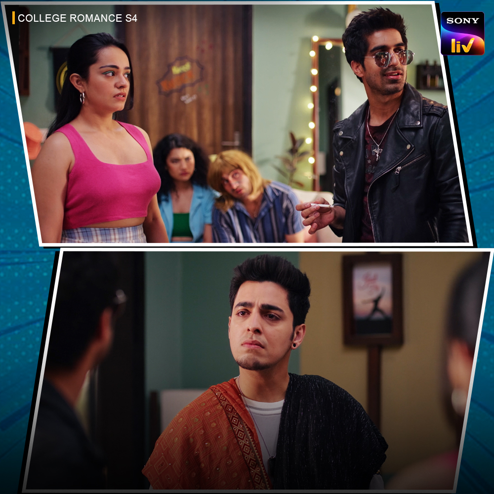SonyLIV's tweet photo. The college buddies are rounding up for their final year!😍

College Romance - Final Season, streaming from 14th July on Sony LIV. 

#CollegeRomanceS4 #CollegeRomanceOnSonyLIV https://t.co/OZpicm9tMq