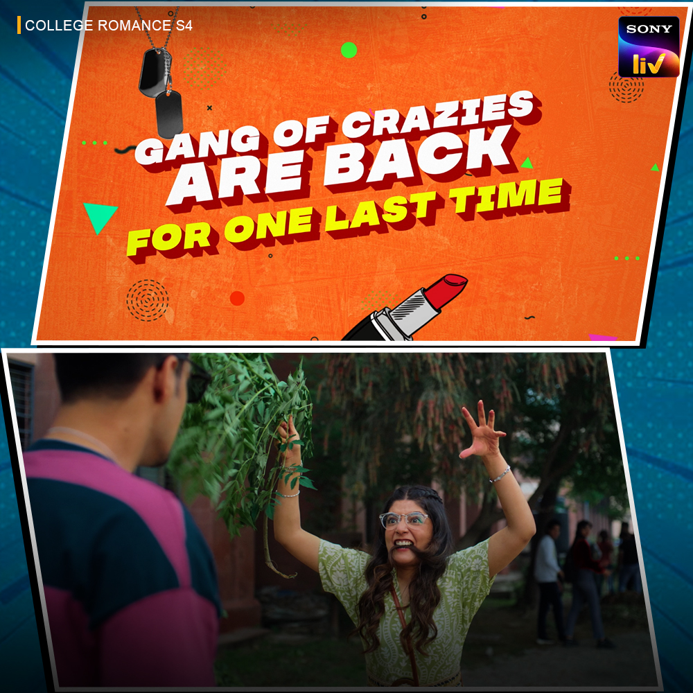 SonyLIV's tweet photo. The college buddies are rounding up for their final year!😍

College Romance - Final Season, streaming from 14th July on Sony LIV. 

#CollegeRomanceS4 #CollegeRomanceOnSonyLIV https://t.co/OZpicm9tMq