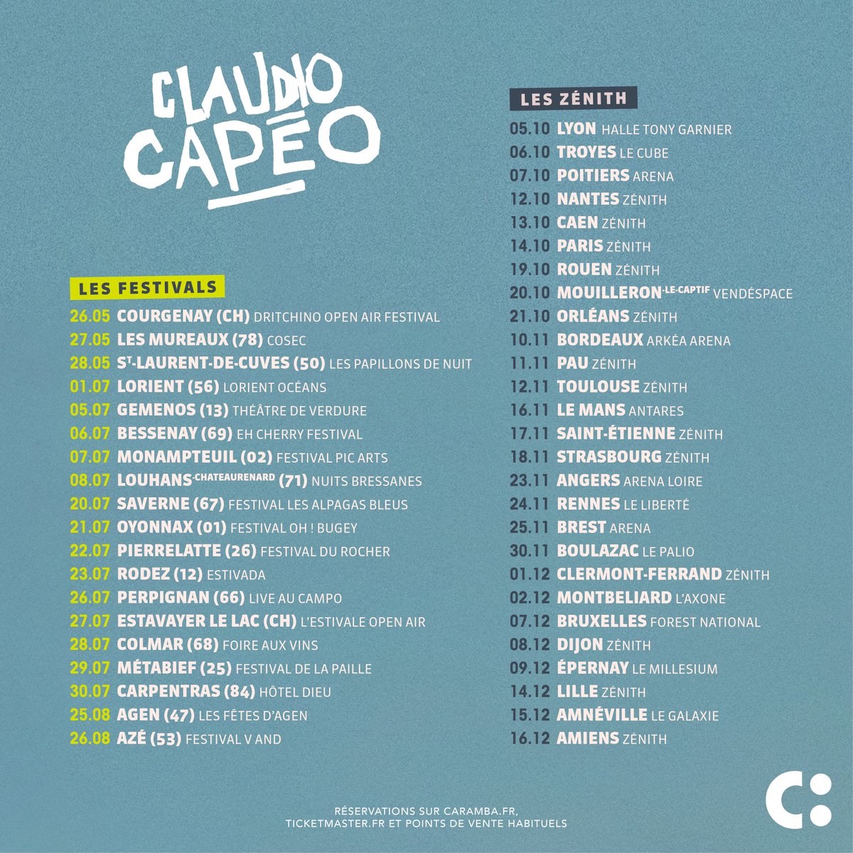 Claudio Capéo (@claudiocapeo) on Twitter photo La tournée reprend dès demain, destination <a href="/lorientoceans/">Lorient Océans</a> ⛵️🔥
➡️ caramba.fr/artistes/claud… 🎫
Photo ©️AurèleBossan La tournée reprend dès demain, destination <a href="/lorientoceans/">Lorient Océans</a> ⛵️🔥
➡️ caramba.fr/artistes/claud… 🎫
Photo ©️AurèleBossan