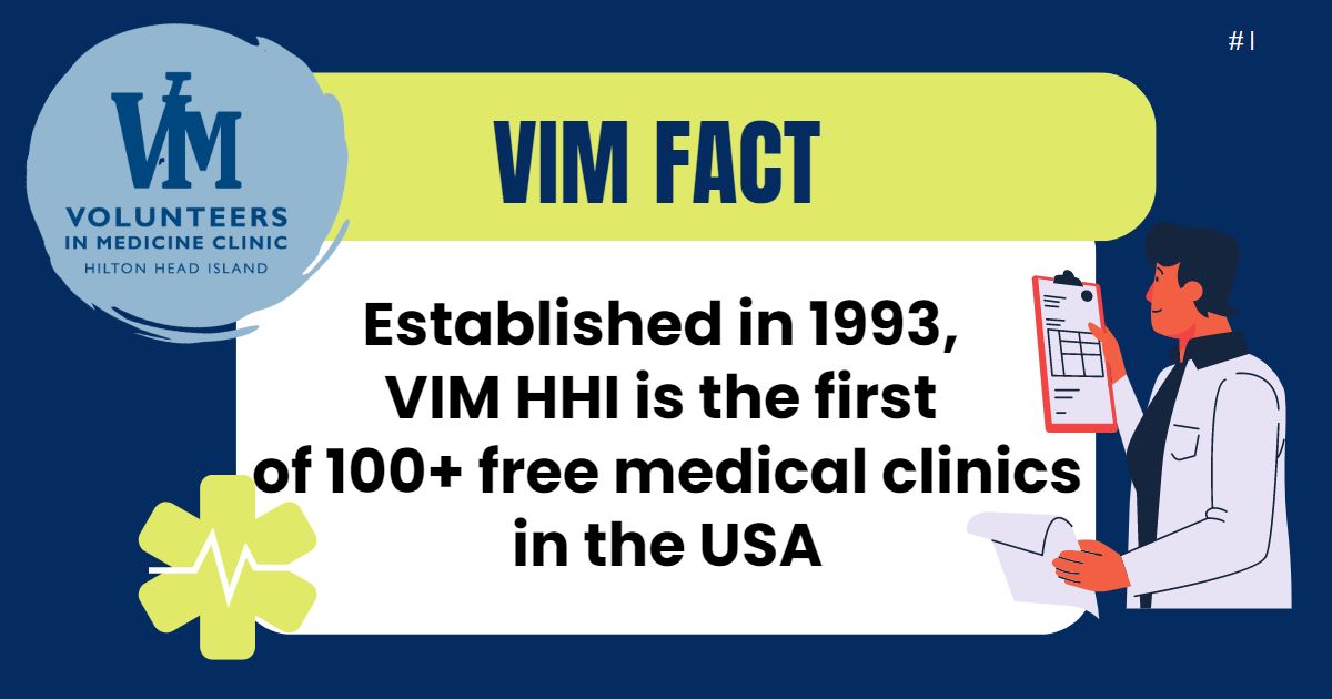 Kicking off 30 VIM Facts on June 30! 
30th anniversary celebration is rolling along

#30yearsofhopeandhealing
#VIM #VIMHHI  #vimclinic  #volunteersinmedicine
#vim30years
#hiltonhead #dafauskie