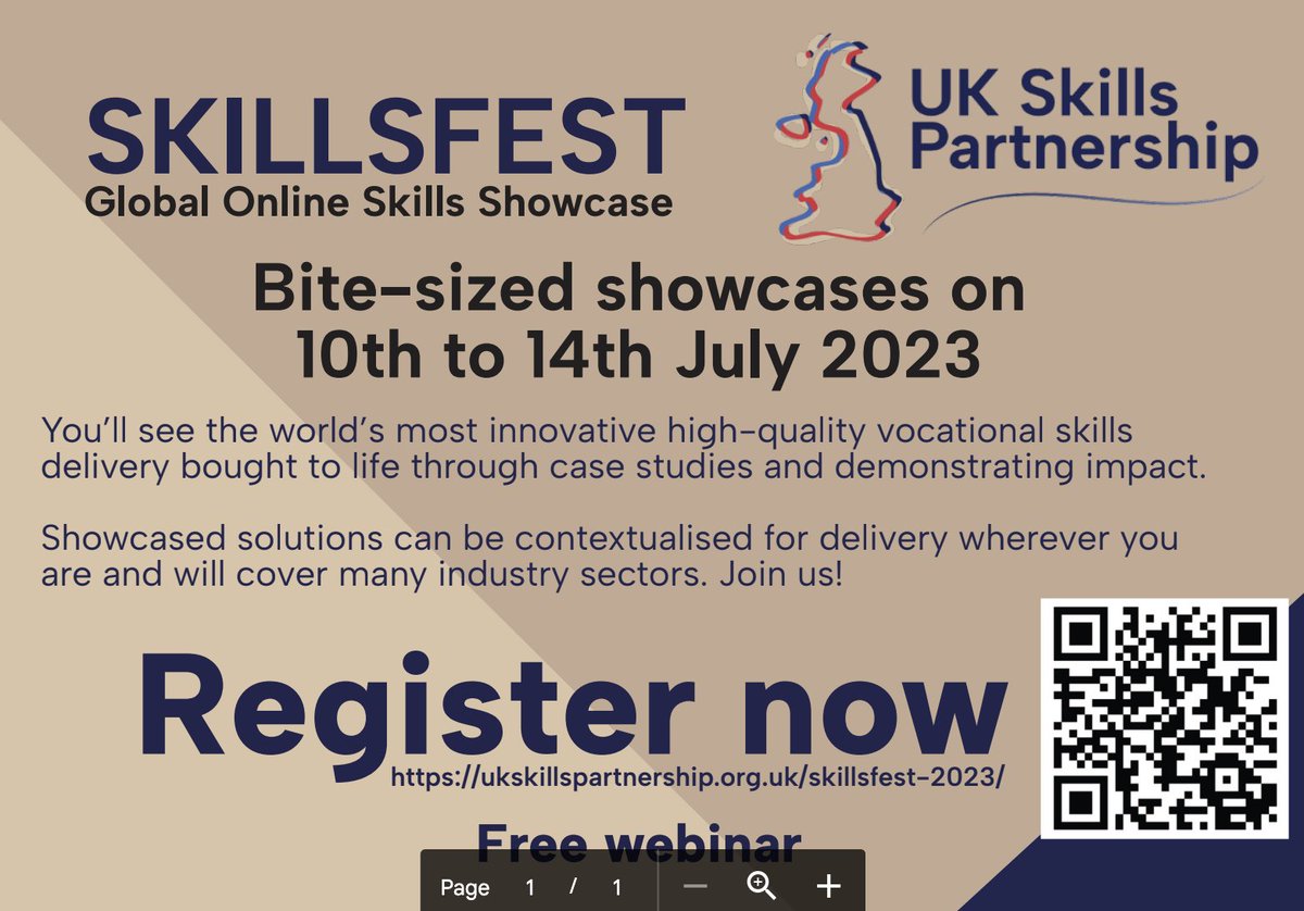 Delighted to be part of the event and communicating more about about skills based English language capacity building courses. It looks like an amazing line-up of sector leaders and I'm really excited to view as many sessions as possible! #UKSkillsPartnership #UKSP #SkillsFest2023