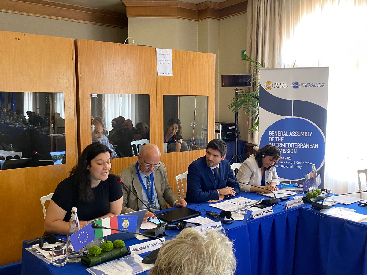 CPMR Inter-Mediterranean Commission (@imc_cpmr) on Twitter photo <a href="/tetesdelart/">Les Têtes de l'Art</a> <a href="/MaRegionSud/">Région Sud</a> <a href="/RegioneLazio/">Regione Lazio</a> <a href="/MedYouthCouncil/">Mediterranean Youth Council</a> After 2 days of work with local young people from <a href="/La_Calabria/">Regione Calabria</a>...
🗣️Ibtissem Boumeslout, Co-President of the <a href="/MedYouthCouncil/">Mediterranean Youth Council</a> shared the youth vision on the blue economy, with concrete action that could be implemented in #Med regions
🚨Dialogue, cooperation, education... <a href="/tetesdelart/">Les Têtes de l'Art</a> <a href="/MaRegionSud/">Région Sud</a> <a href="/RegioneLazio/">Regione Lazio</a> <a href="/MedYouthCouncil/">Mediterranean Youth Council</a> After 2 days of work with local young people from <a href="/La_Calabria/">Regione Calabria</a>...
🗣️Ibtissem Boumeslout, Co-President of the <a href="/MedYouthCouncil/">Mediterranean Youth Council</a> shared the youth vision on the blue economy, with concrete action that could be implemented in #Med regions
🚨Dialogue, cooperation, education...