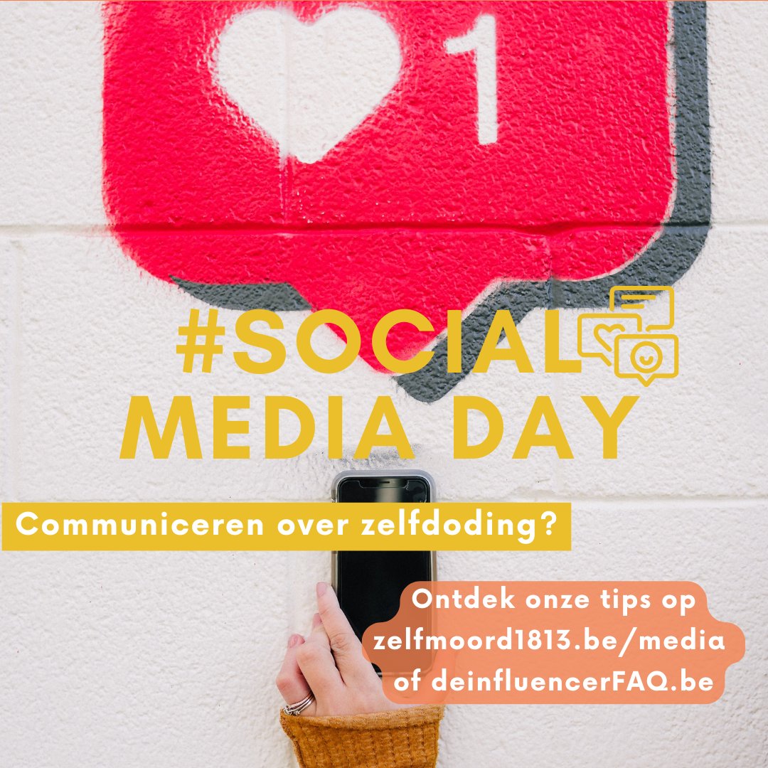 Vandaag is het #SocialMediaDay Benieuwd naar hoe je online op een zorgvuldige manier kan communiceren over zelfdoding? Ontdek onze tips op zelfmoord1813.be/sociale-media