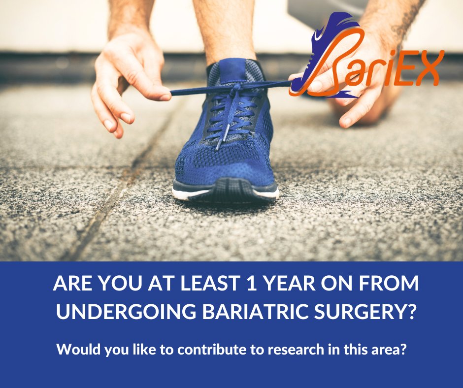 LeicResearch's tweet photo. Take part in the BariEX study, which is looking at the effect of a steady 30-minute walk on blood sugar levels in individuals at least one year after their #gastricbypass bariatric procedure.

📞 0116 258 4023

📧 BariEX_Mailbox@uhl-tr.nhs.uk https://t.co/P30Rp3Oeeu