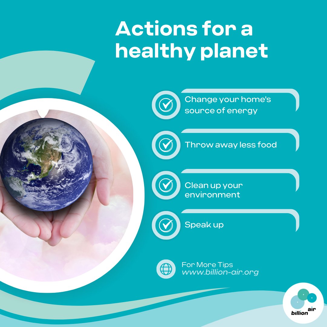𝐀𝐜𝐭𝐢𝐨𝐧𝐬 𝐟𝐨𝐫 𝐚 𝐡𝐞𝐚𝐥𝐭𝐡𝐲 🌍

✔️Change your home's source of energy
✔️Throw away less food
✔️Clean up your environment
✔️Speak up

No one can do it all alone – but we can do it together. 

Explore more ideas here 👉 buff.ly/43WeHZR