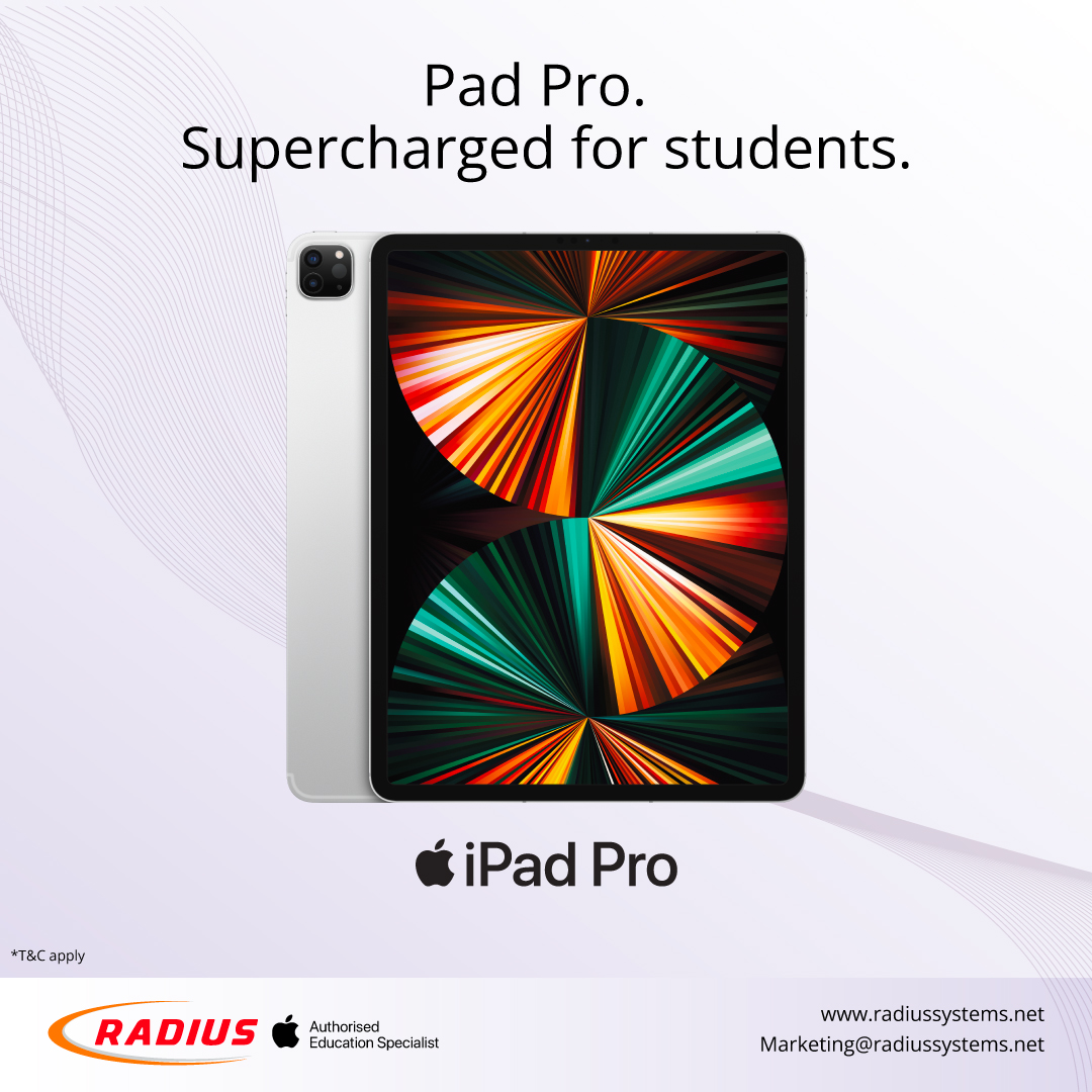 RadiusSystems's tweet photo. iPad Pro. The ultimate iPad for students with the mind-blowing power of the Apple M1 chip, immersive 12.9-inch Liquid Retina XDR display, and ultrafast wireless. Learn anything from anywhere.
#iPad #iPadProM1 #Wireless #Radius https://t.co/QTJyw6DFCN