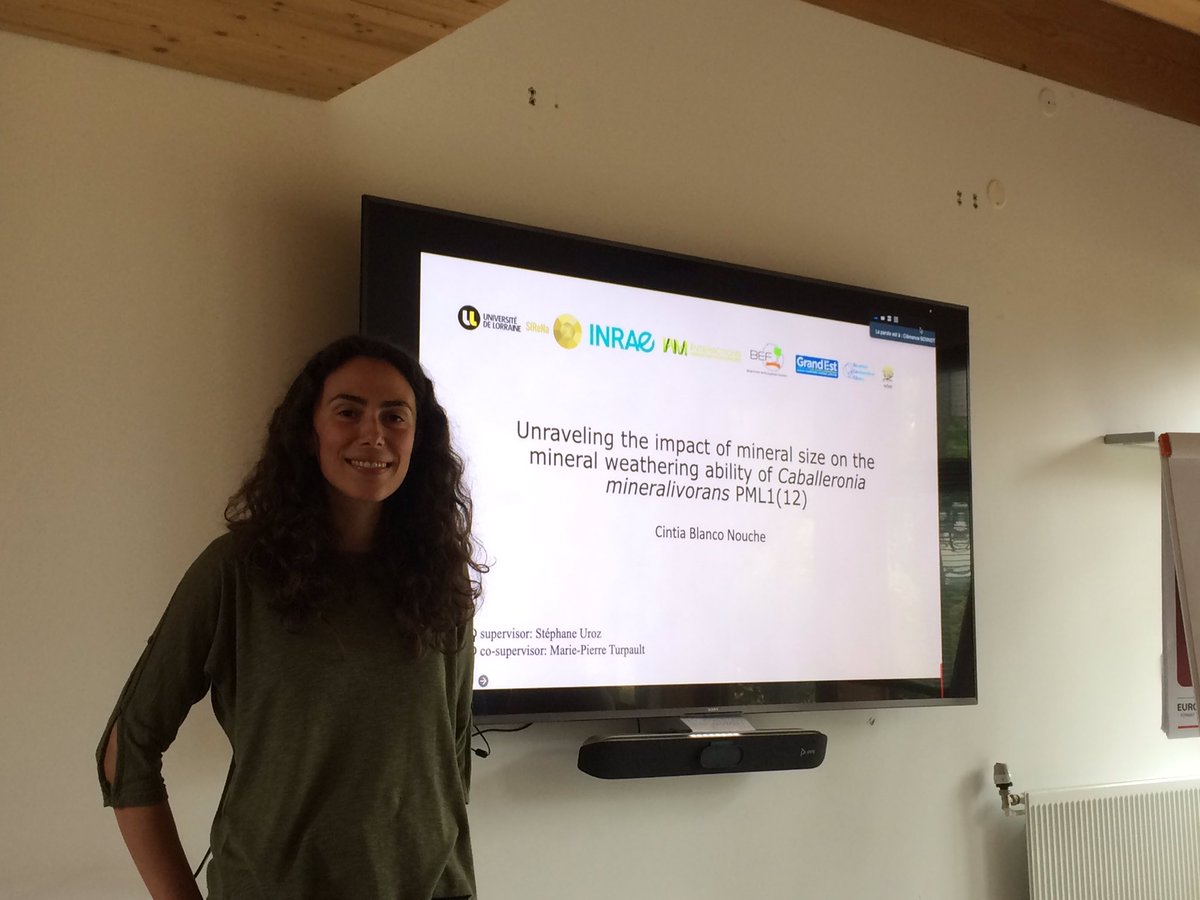 Today's seminar: Cintia Blanco-Nouche <a href="/CintiaNouche/">Cintia Blanco Nouche</a> talks about "Unraveling the impact of mineral size on the #mineral #weathering ability of Caballeronia mineralivorans PML1(12)"